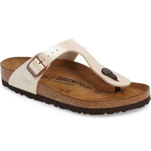 Birkenstock Gizeh Sandal Metallic Pearl Narrow Width NEW